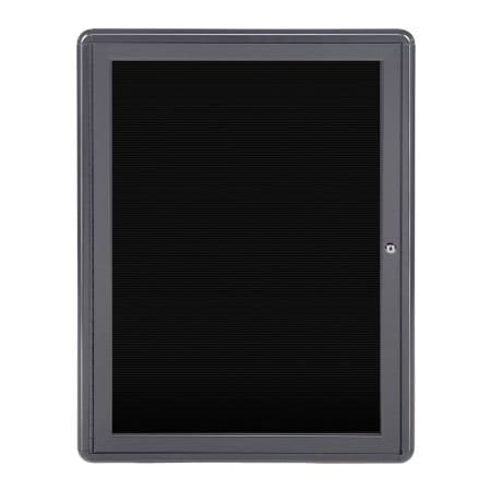 Ghent Ghent Ovation Letter Board - Indoor - 1 Door - Black w/Gray Frame - 24"W x 34"H OVG1-BBK